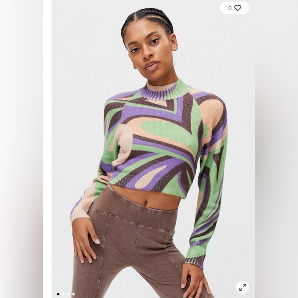 Urban Outfitters Sweaters - Urban Outfitters Cleo Mock Neck Patterned Jumper , size M Pit, like new